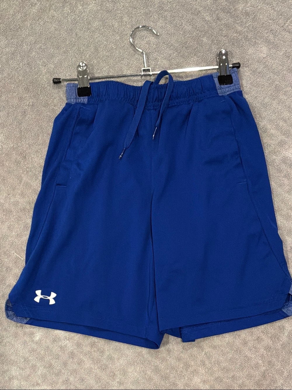 Under Armour Men’s Royal Blue Athletic Shorts with White Logo